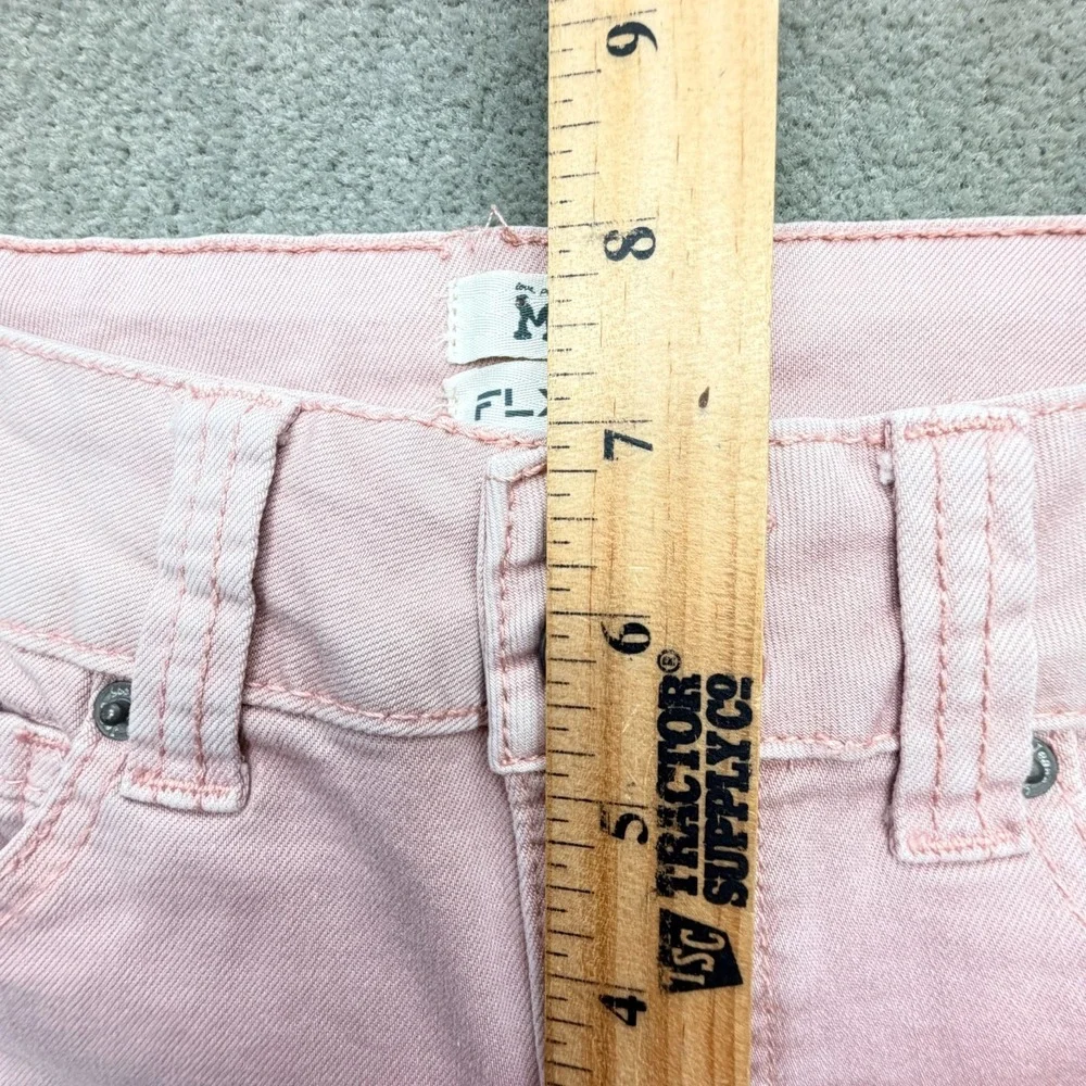 Mudd FLX Stretch Denim Womens Size 1 Jean Shorts Faded Pink Embellished Pockets